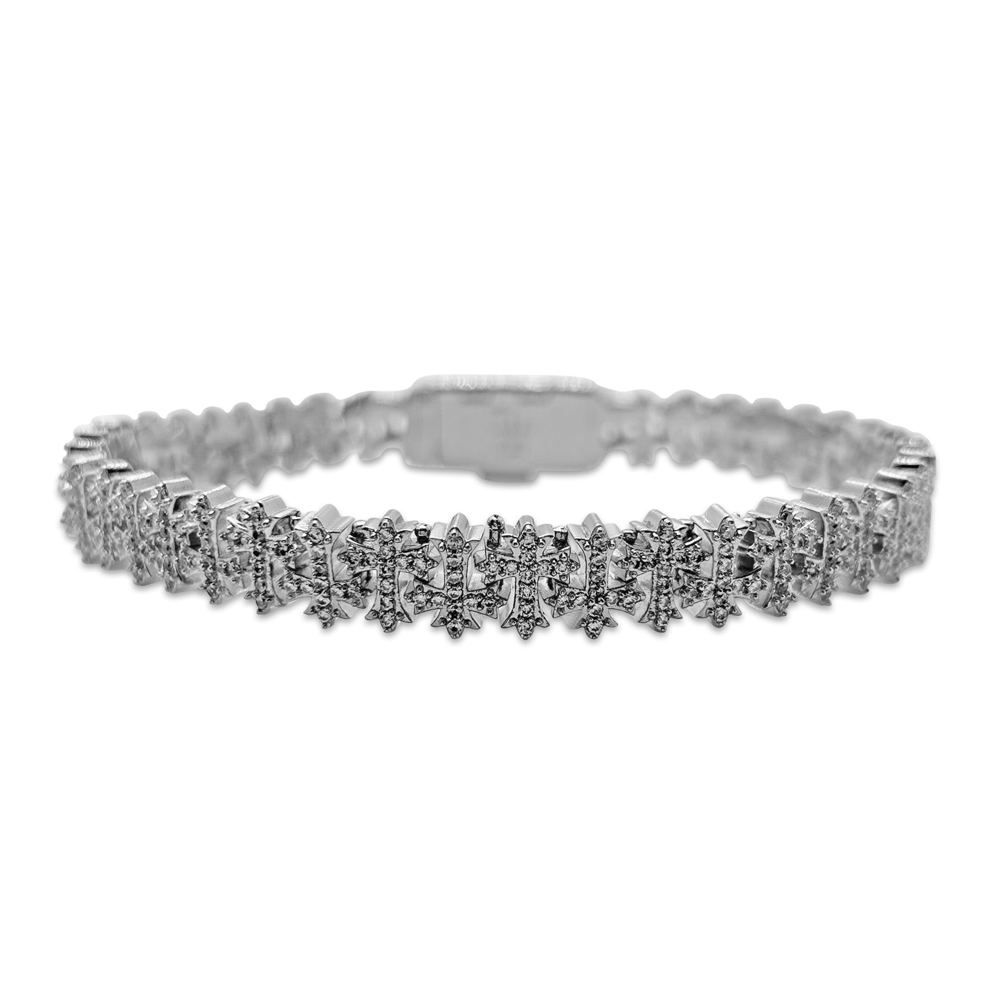 Iced Out Cross 8.5 mm Bracelet