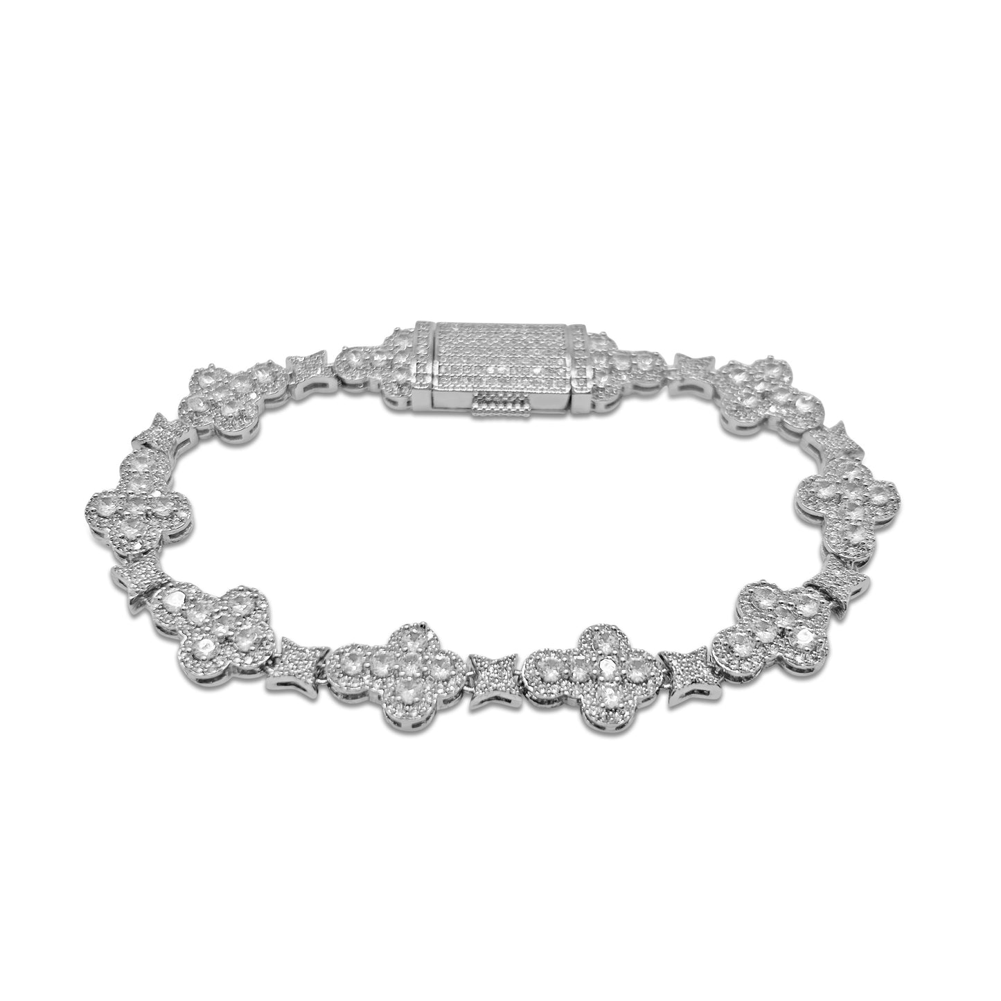 (10mm) Iced Cross Bracelet