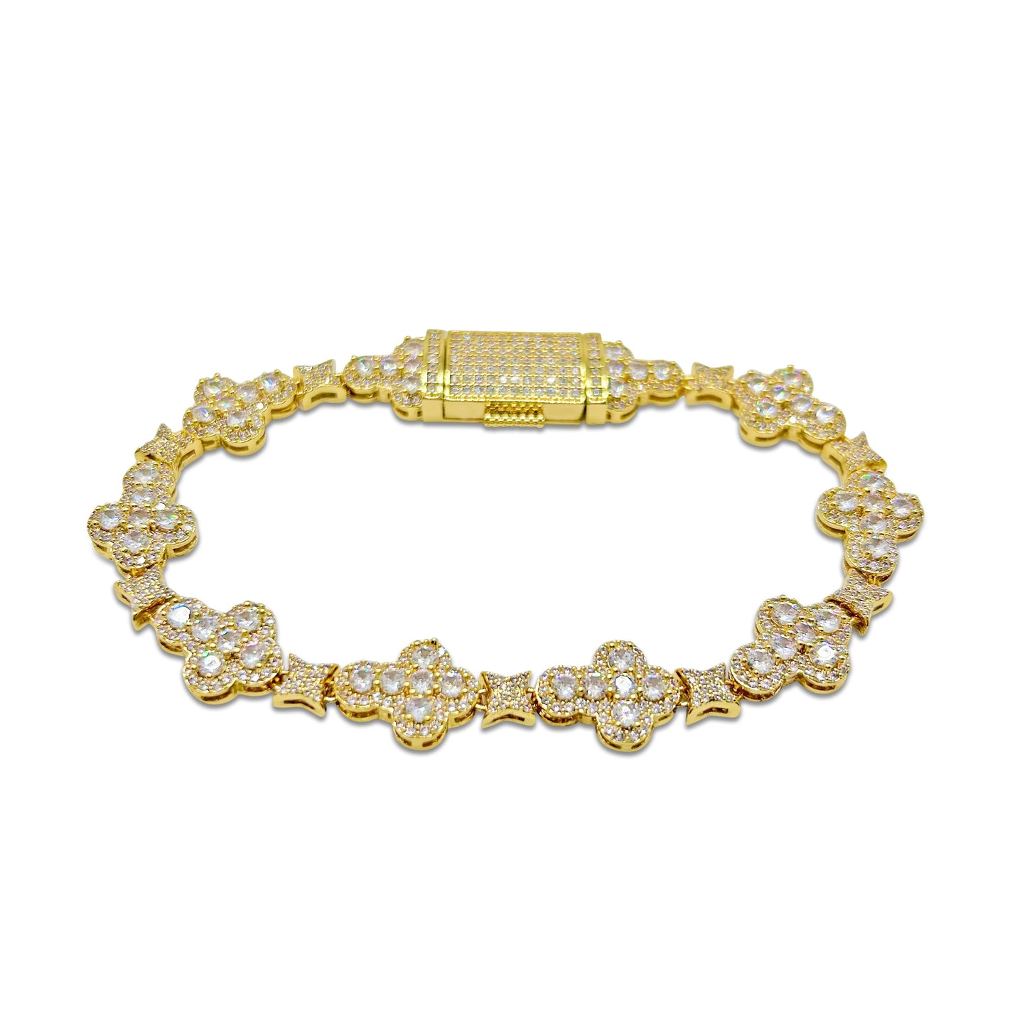 (10mm) Iced Cross Bracelet