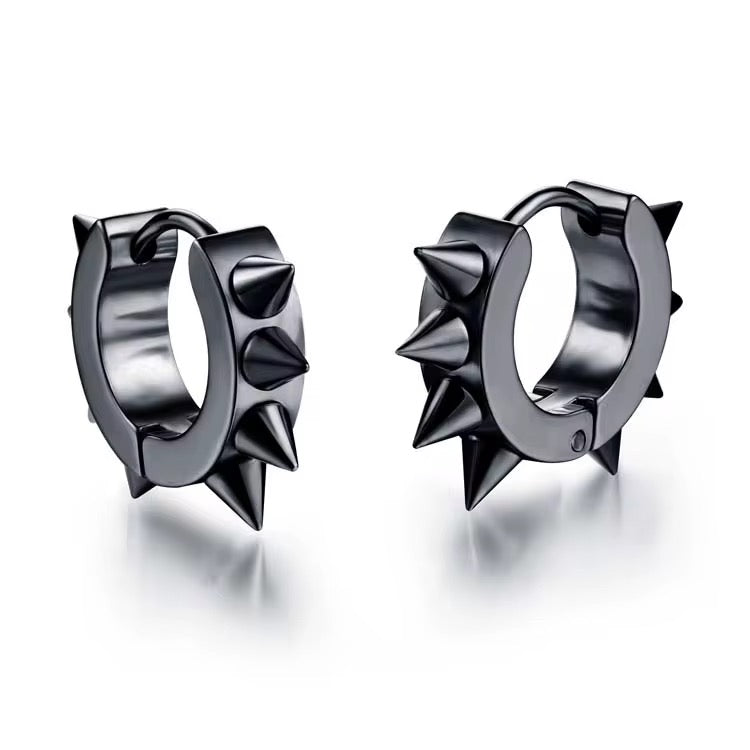 Juego de aretes de aro con pinchos (02119)