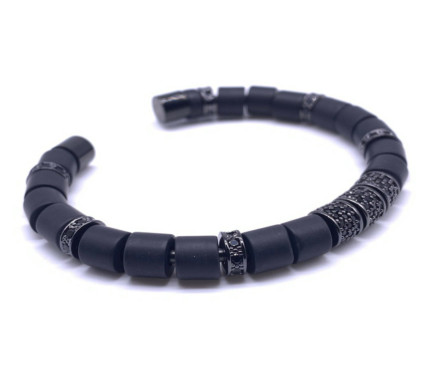 Brazalete para caballero - Ónix mate (02025)