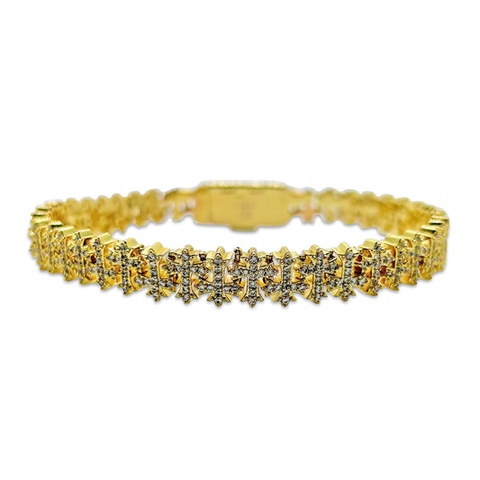 Iced Out Cross 8.5 mm Bracelet