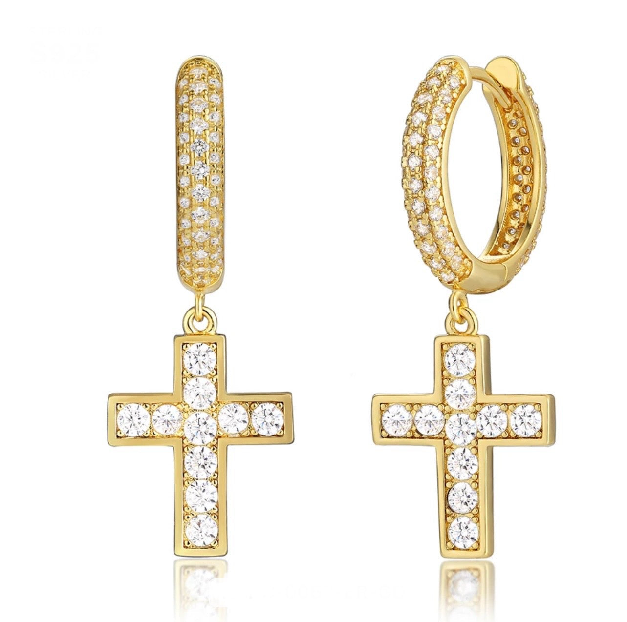 Iced Cross Earring Set (02109)