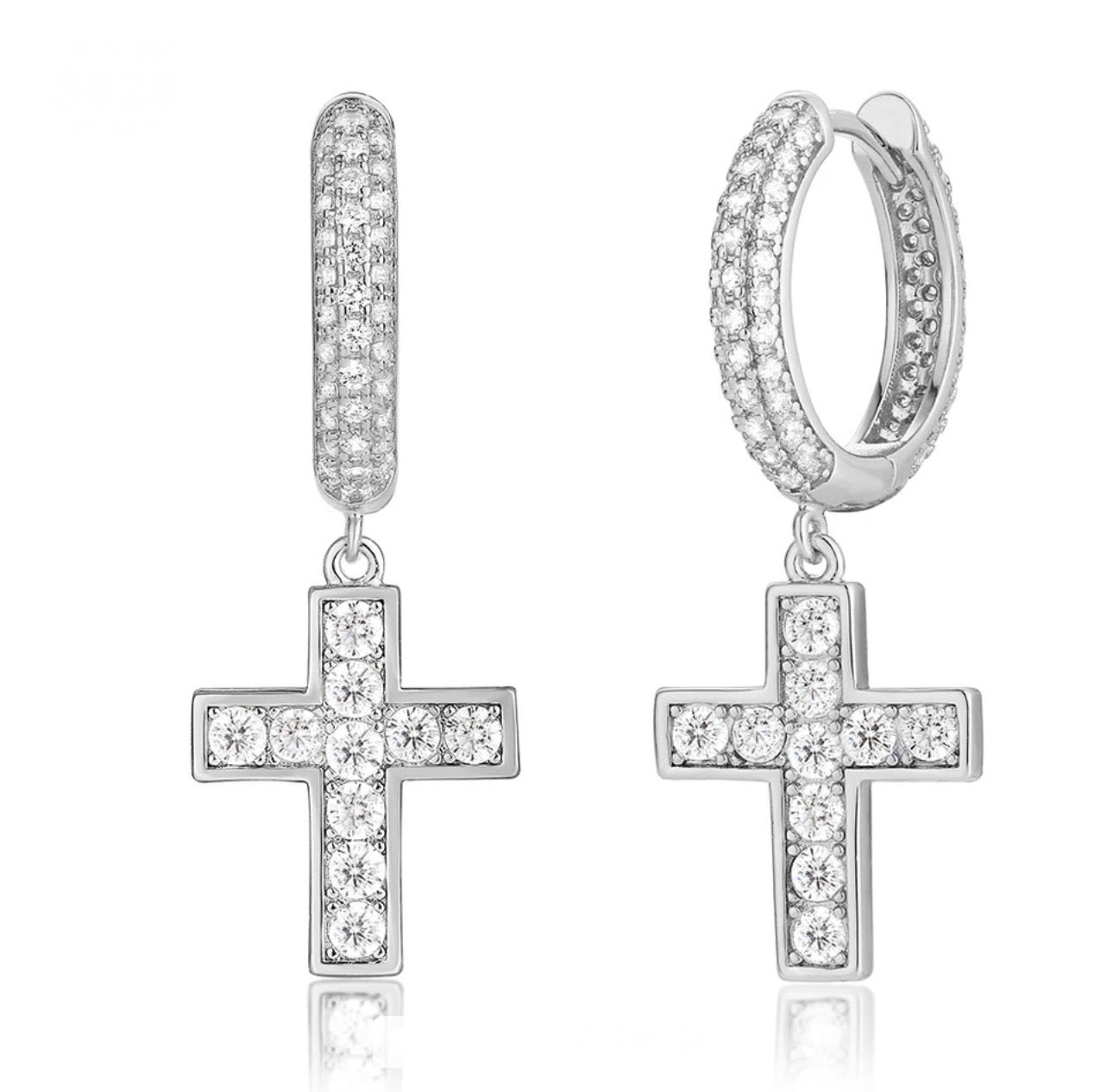 Iced Cross Earring Set (02109)