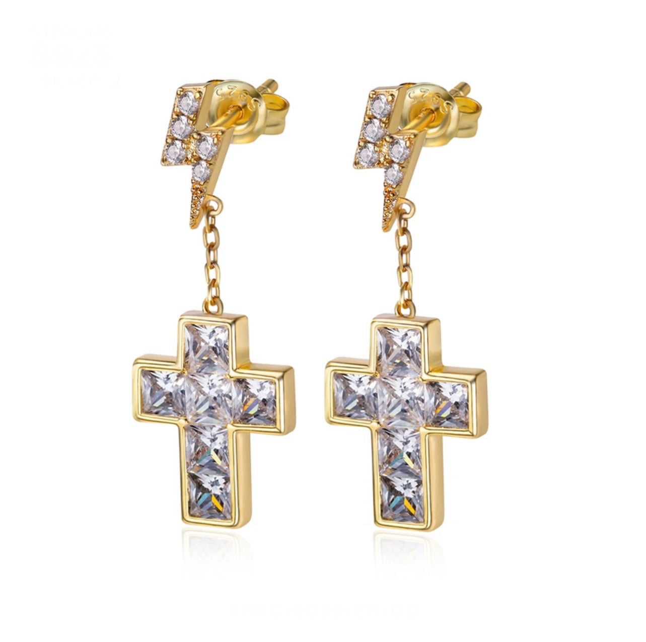 Lightning Cross Earrings (02012)