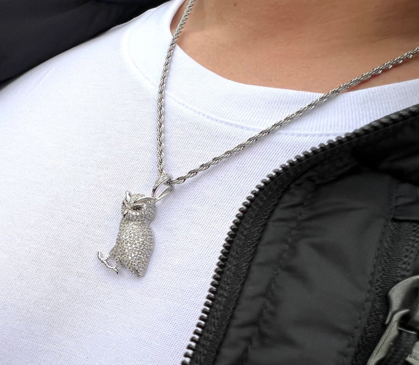 Iced Owl Pendant (02100)